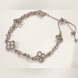 Silver Floral Link Bracelet - Women's Jewelry